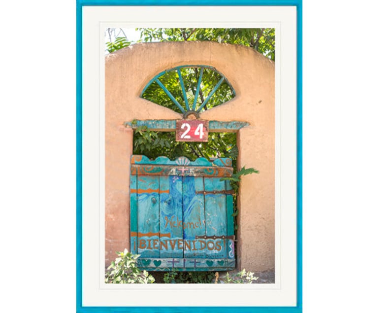 Southwest Door Photo Art Chimayo Turquoise Gate Rustic Etsy