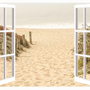 Window View of Beach, Open Window to Beach View, Beach Wall Art, Coastal Décor, Ocean Photo Art, Large Wall Art, Neutral Home Décor