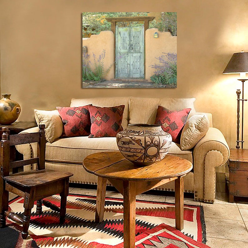 Southwest Decor, Rustic Door Art Print, Santa Fe Decor, Southwestern