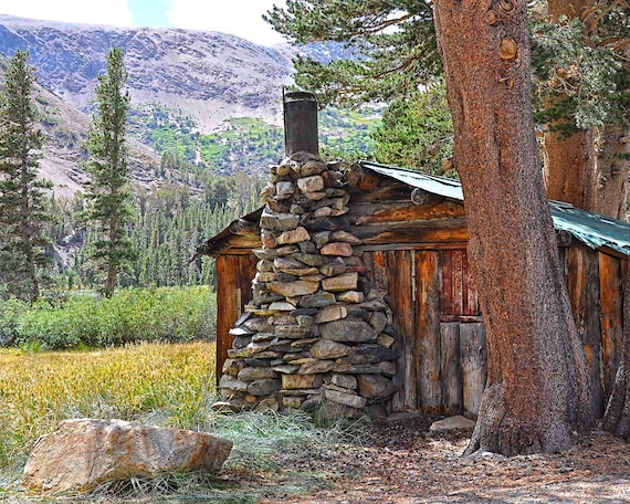 Old Log Cabin Photo, Rustic Decor, Farmhouse Decor, Manly Decor