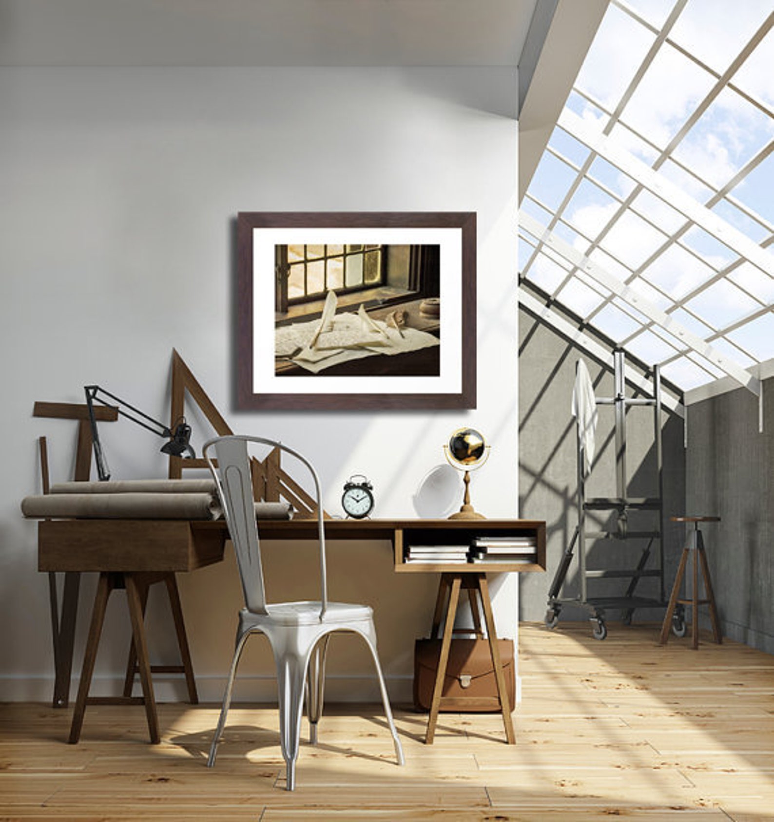 Office Decor Vintage Office Wall Art Sepia Colored Antique Etsy