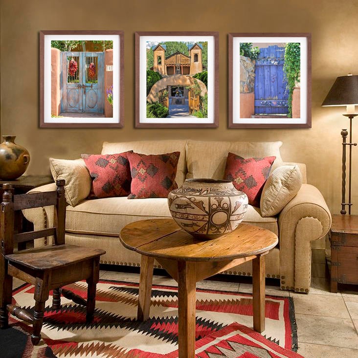 古書【洋書】PIETER PORTERS ブルーメンヴォールヘット　インテリア Santa Fe Blue Doors and Church Print Set, Southwest Décor - Etsy
