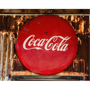 Photo of a Vintage Coke Sign, Kitchen Wall Art, Coca-Cola Lovers Wall Art, Café Décor, Diner Décor, Retro Americana Home Décor