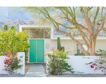 Palm Springs Turquoise Door Photograph, Palm Springs Mid Century Modern, Modernism Wall Art, Large Wall Art, Home Décor, California Print