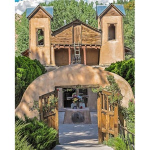 Chimayo Adobe Church in New Mexico Print, Southwest Décor Santa Fe Photo, Santuario de Chimayo, Southwest Art Print, Rustic Décor