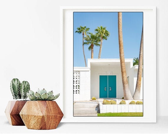 Palm Springs Teal Door Print, Mid-century Modern Wall Art - Etsy