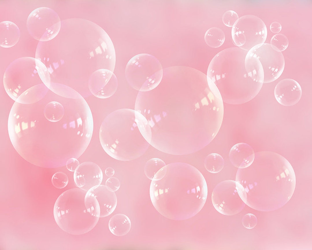 Bubbles Wrapping Paper, Pink Bubbles, Fun Gift Wrap Sheet, Pretty
