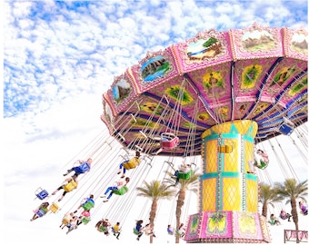Colorful Carnival Ride Photo, Kids Room Art, Nursery Decor