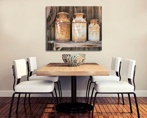 Milk Can Decor Rustic Kitchen Wall Art Old Milk Can Photo Etsy
