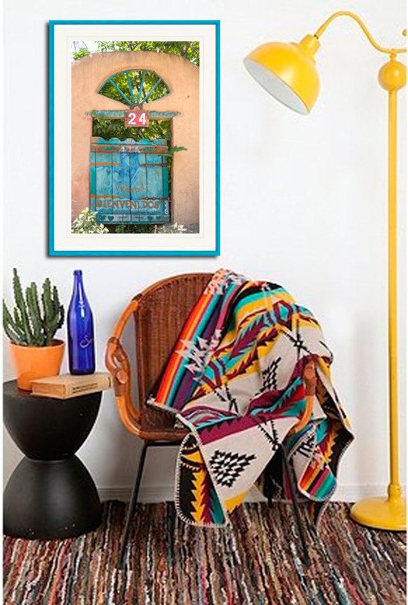 Southwest Door Photo Art Chimayo Turquoise Gate Rustic Etsy