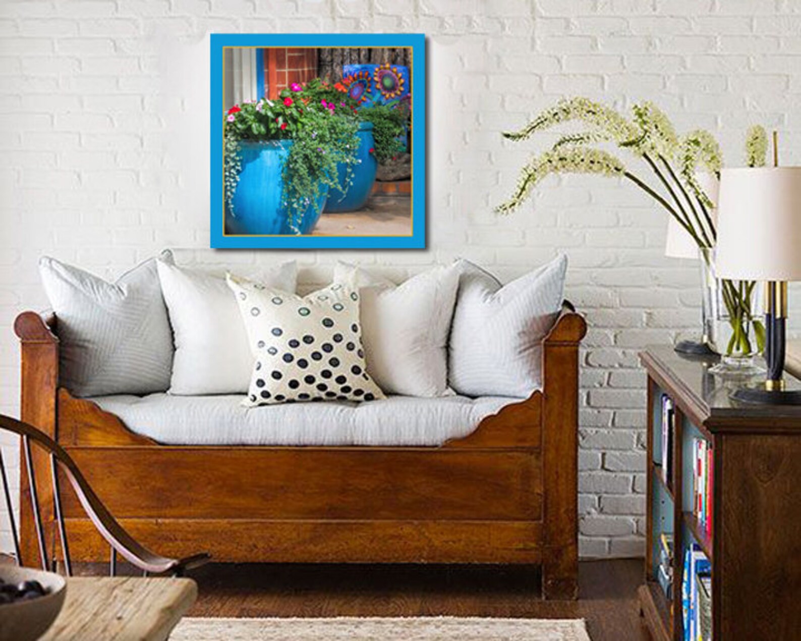 Southwest Decor, Santa Fe Wall Art, Floral Art, Home Decor, Country