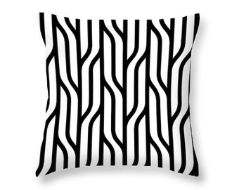 Black and White Pillow Cover, Abstract Decorative Pillow, Modern Pillow Cover, Living Room Bedroom Office Decor