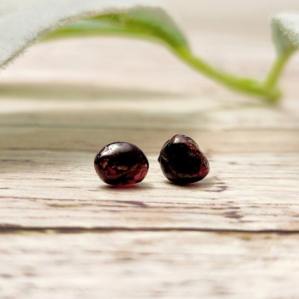 Raw Garnet Earrings | January Birthstone | Rough Stone Garnet Earrings | Healing Gemstone Crystal Jewelry | Witchy Birthday Gift