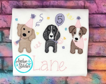 Girls Birthday Puppy Shirt, Dog Birthday Party Shirt, Personalized 3rd Birthday Shirt, 2nd Birthday Bodysuit, Pup Birthday Theme Party Shirt