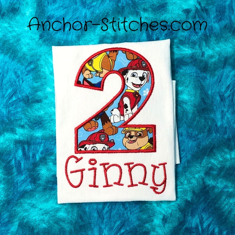 Paw Patrol Birthday Shirt Paw Patrol Embroidered Birthday Shirt 1st Birthday Bodysuit 3rd Birthday Paw Patrol First Birthday Shirt