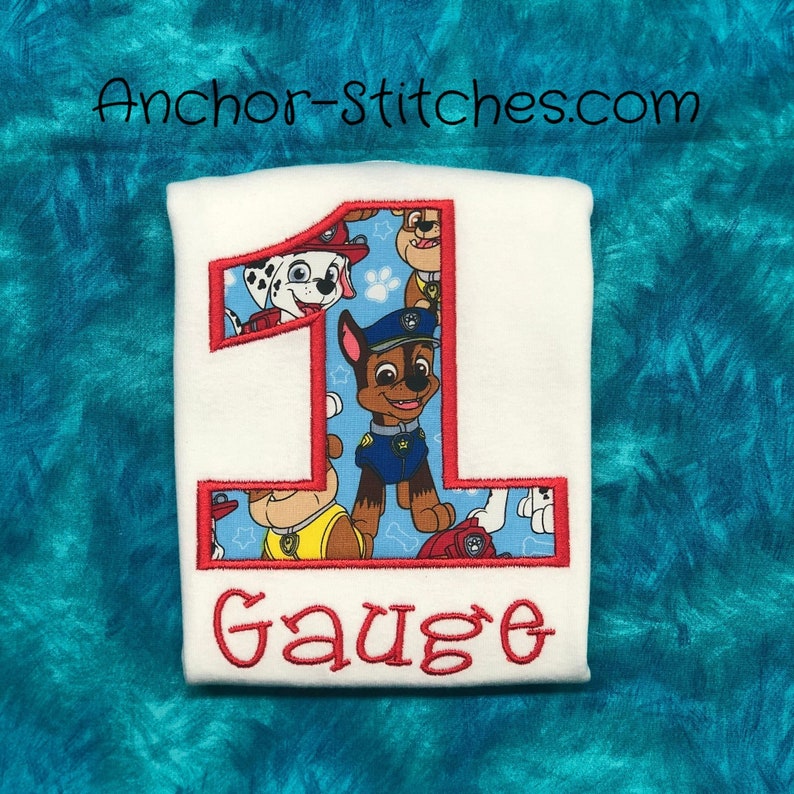 Paw Patrol Birthday Shirt Paw Patrol Embroidered Birthday Shirt 1st Birthday Bodysuit 3rd Birthday Paw Patrol First Birthday Shirt