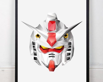 GUNDAM RX-78 Fine Art Polygon Illustration Print Poster Anime