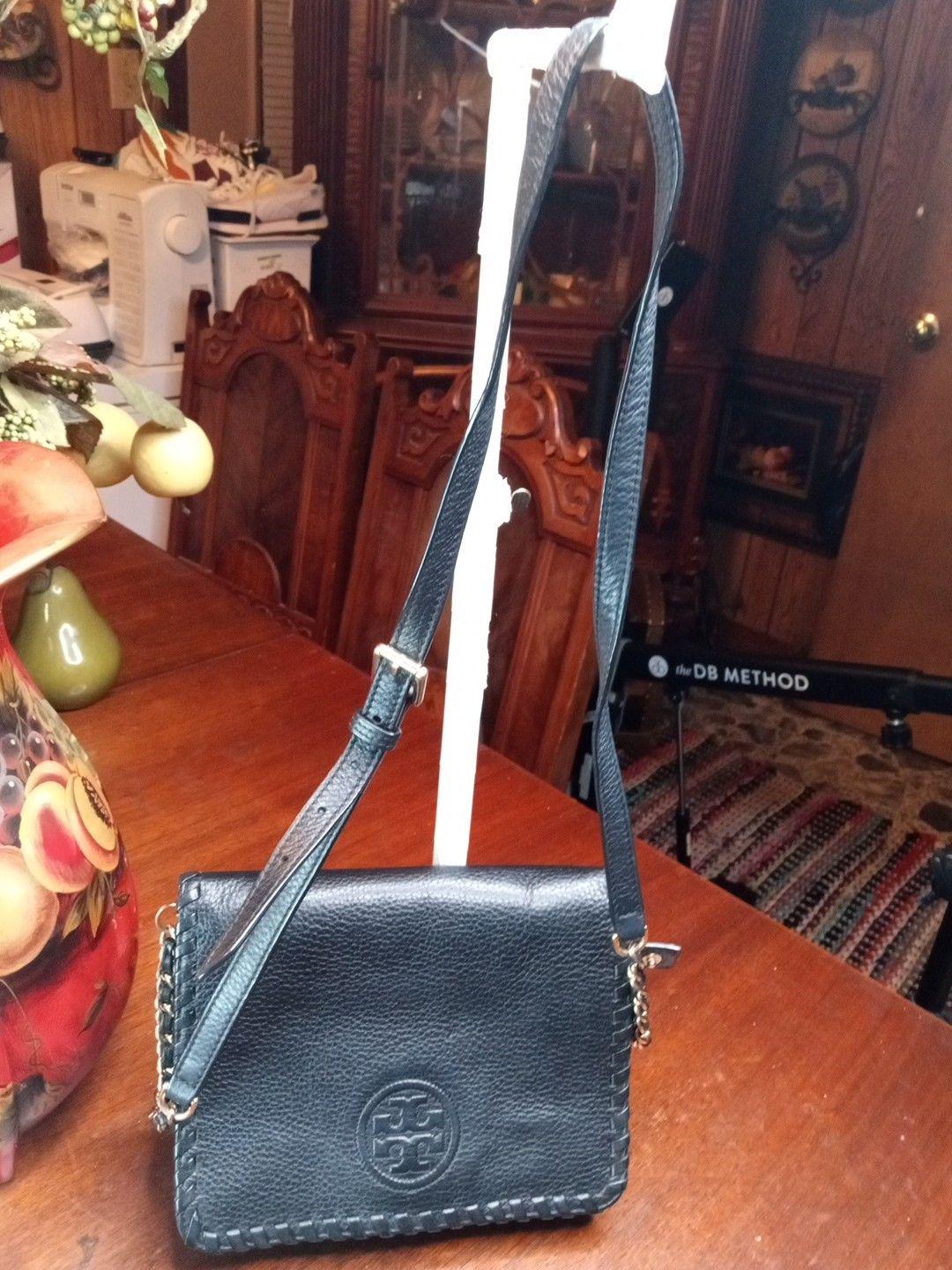 あかり!!Tory Burch ・マリオンホ―ボ―ワンショルダーバッグ Tory Burch Marion Combo Black Leather Whipstitch Crossbody Bag W