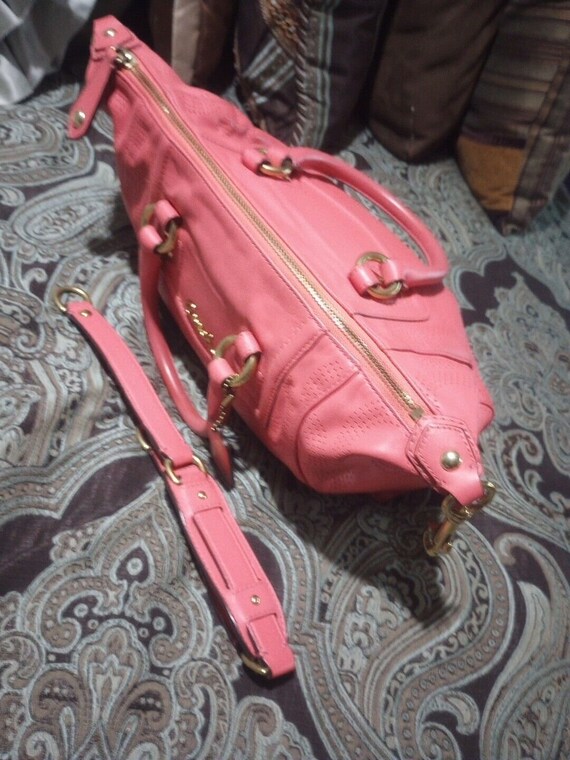 Coach OP Pink Leather ASHLEY SIGNATURE Handbag Sa… - image 10