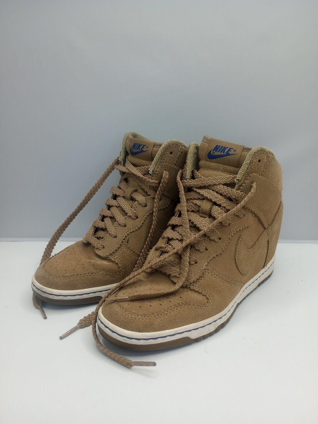 Nike gold wedge sneakers for sale sales