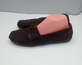BOBS Skechers 8 Women s Memory Foam Slip on Shoes Flats Brown Loafers Rain Dance Etsy