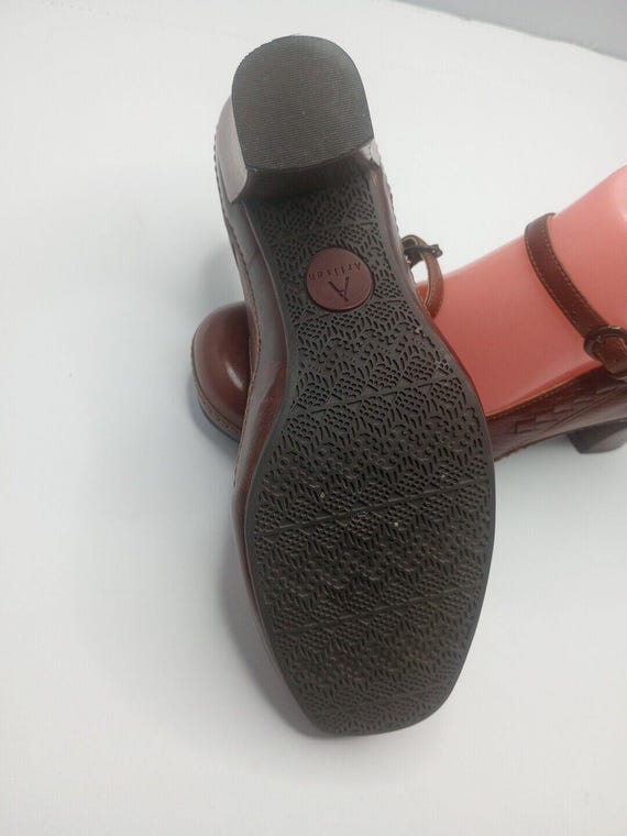 Clarks Artisan Mary Jane Strap Pumps Womens Size 7M Brown Leather 3 Heels 74159 Etsy