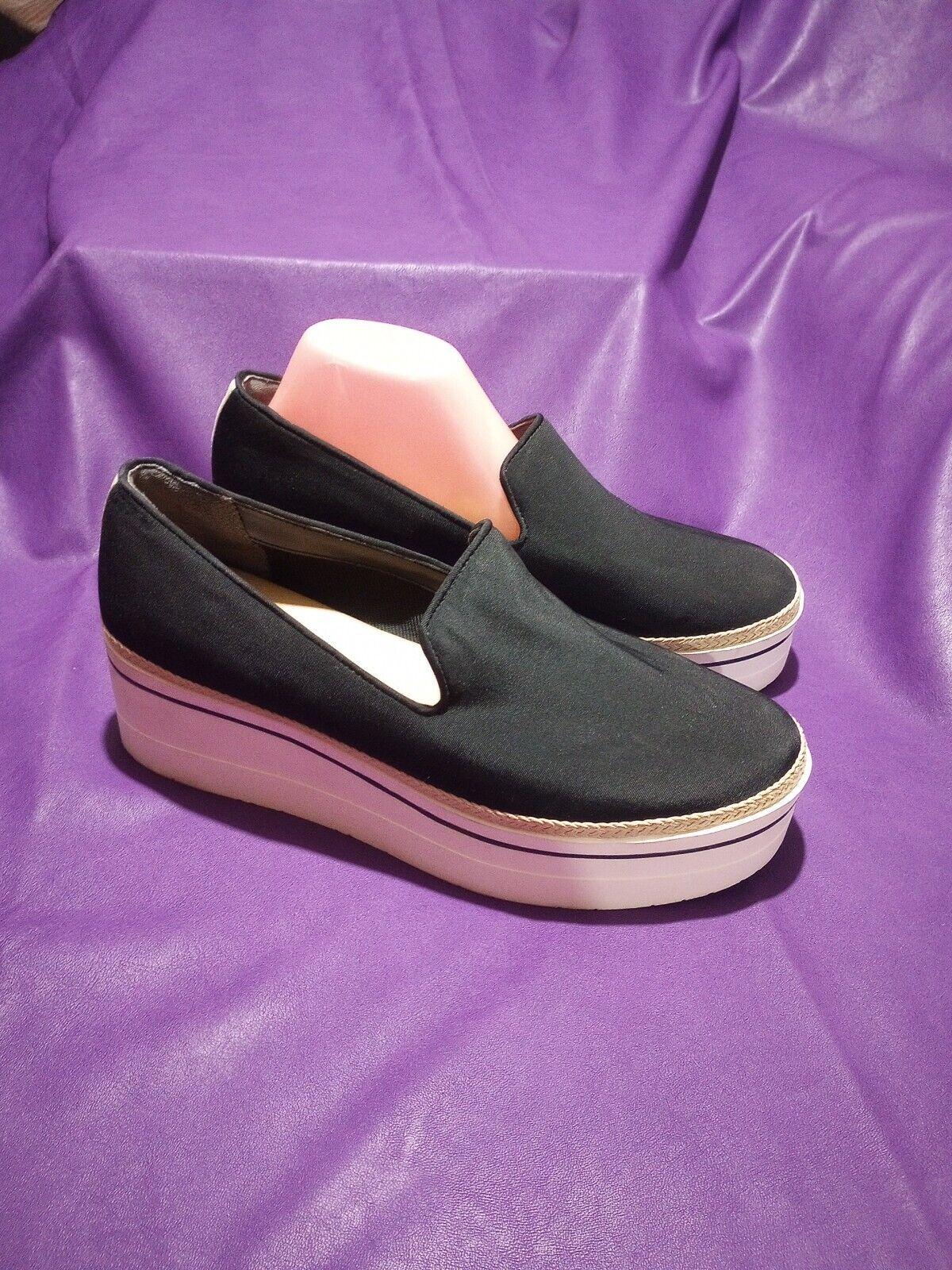 DR SCHOLLS LEOTA Womens Black Platform Slip on Athletic Sneakers 