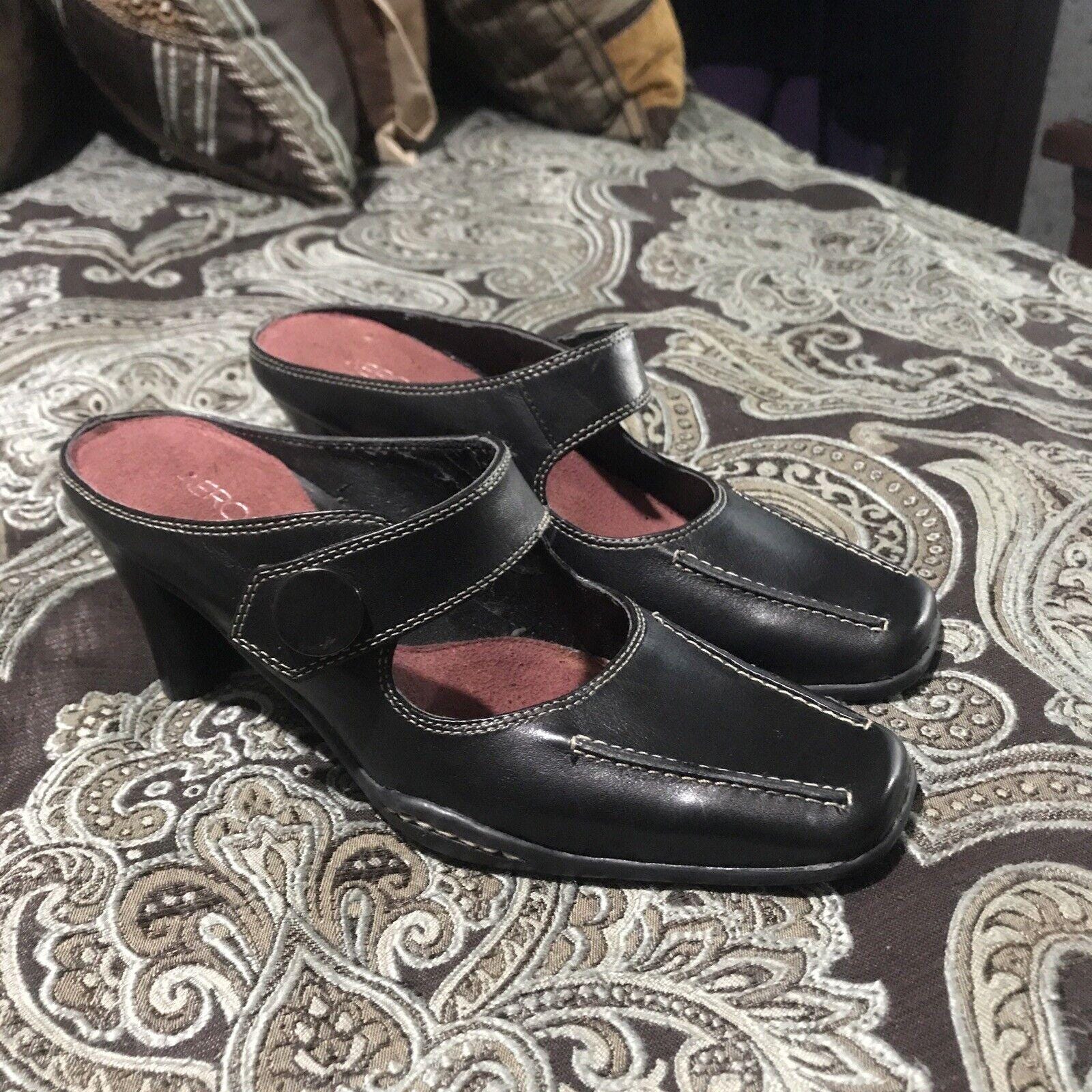 Aerosoles Sugar Snap Womens Mules Slip On Leather Black Size 5.5M Beautiful