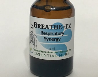 BREATHE EZ Essential Oil, Breathe Easy, Breathing Oil Blend, Sinus Blend Congestion, Respiratory, Post Nasal Drip Support