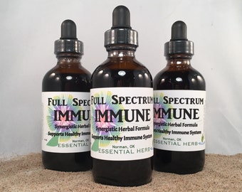 Full Spectrum Immune Tincture, Echinacea, Goldenseal, Myrrh, Oregano, Olive Leaf, Herbal Immune Support, Immune Boost