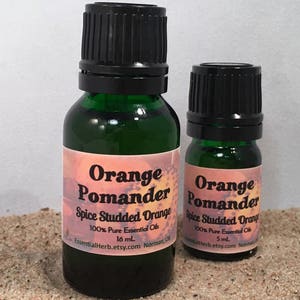 ORANGE POMANDER Essential Oil, Holiday Blend, Fall Winter Diffusing, Aromatherapy