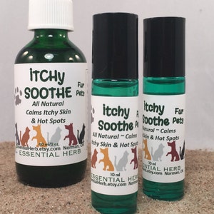 Itchy Soothe Fur Pets, Essential Oil Blend, Calm Itchy Skin & Coat, Soothe Hot Spots, Pet Itching, Pet Groomer, Happy Pets