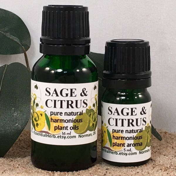 SAGE & CITRUS Essential Oil Blend, Diffusing Aromatherapy, Open House, Welcome Home, Compare Yankee Sage Citrus Candle, Aromatherapy