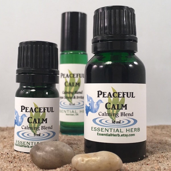 Peaceful Calm Essential Oil Blend, Peace Calming, Tranquility, Serenity, Relax Unwind from Tension Stress, Therapeutic Pure