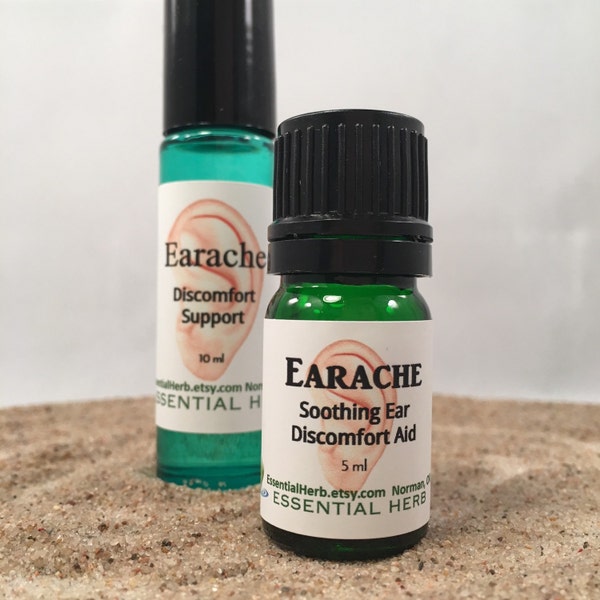 Ear Care Essential Oil, Soothing Roller or Drops for Earache, Ear Discomfort, Ear Congestion, Ear Inflammation