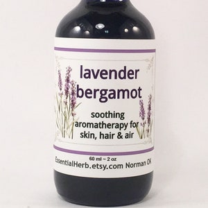 Lavender Bergamot Essential Oil, Refresh Skin, Uplift Mood, Calming Aroma, Sweet Gift, Roller, Spray for Skin, Hair and Air