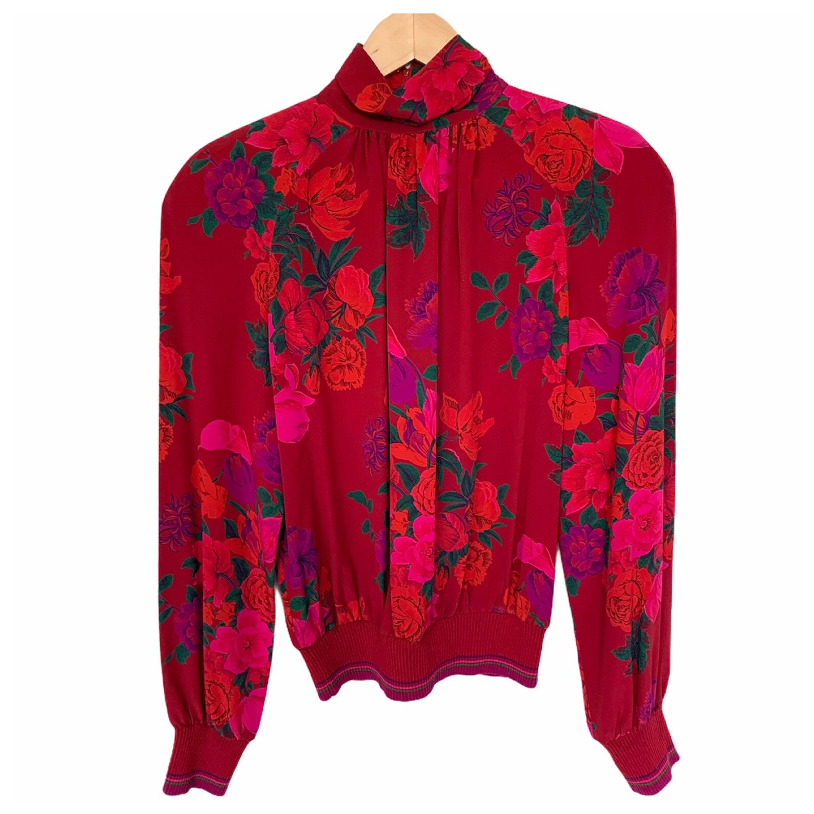 Vintage Emanuel Ungaro Silk Multicolored Floral Blouse Etsy