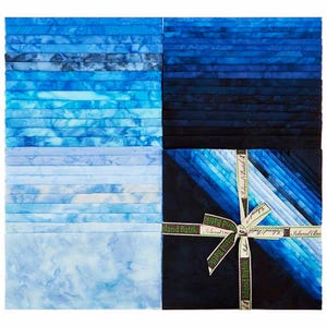 Brilliant Blues Batiks Layer Cake - 10" Squares - 100% Cotton - Designer Quilting Fabric - Stacks - Blenders - Snow, Sky, Winter Colors