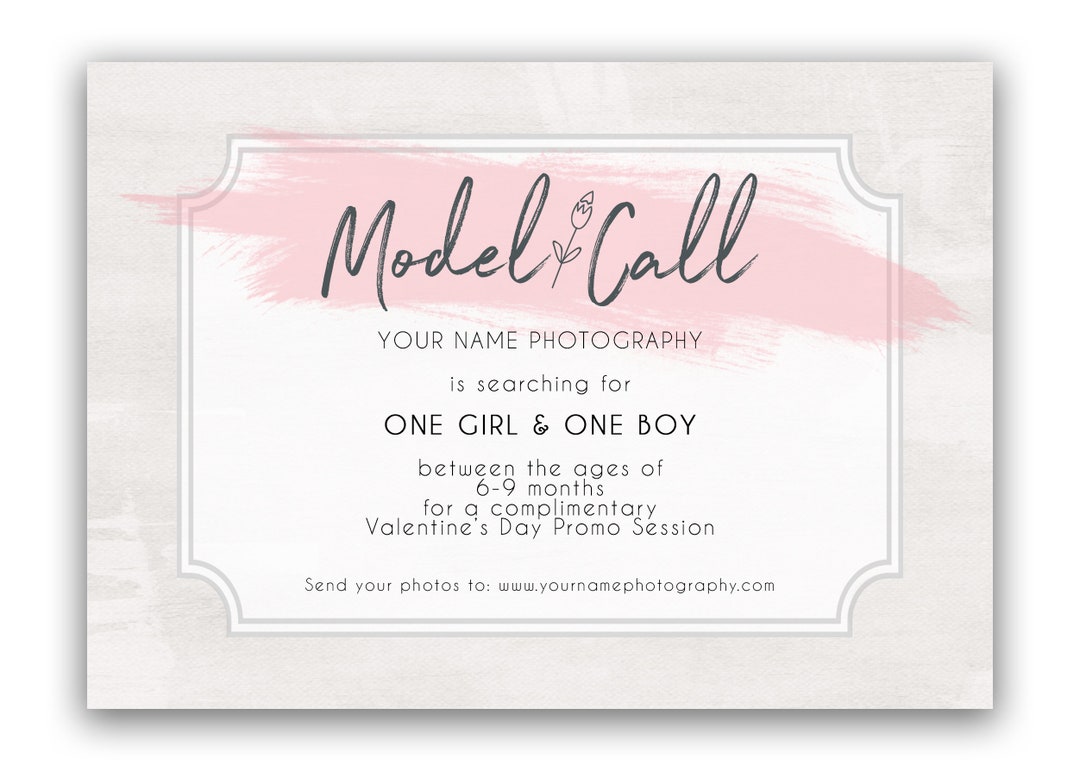 Model Call / Casting Call / Model Search Photography Template