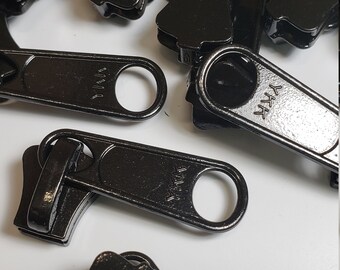 Deslizadores YKK n.° 10 sin bloqueo Vislon con tirador largo, negros