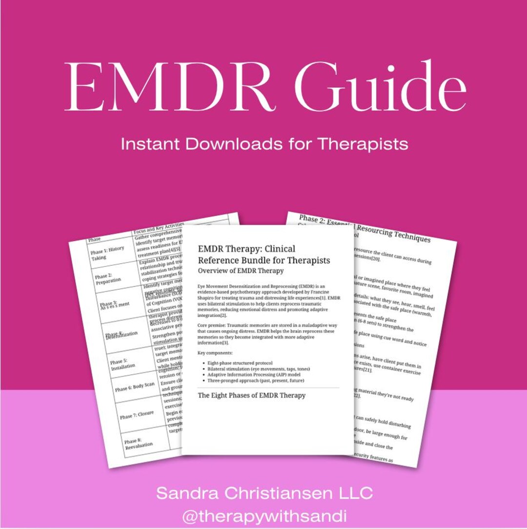 EMDR Therapy Clinical Reference Bundle for Therapists | EMDR Phases ...