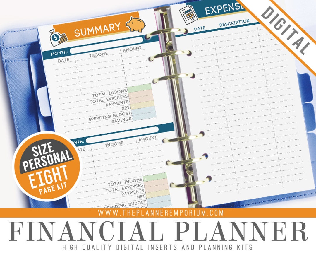 Personal Financial Planner Inserts Fits Kikki K Medium Etsy Canada