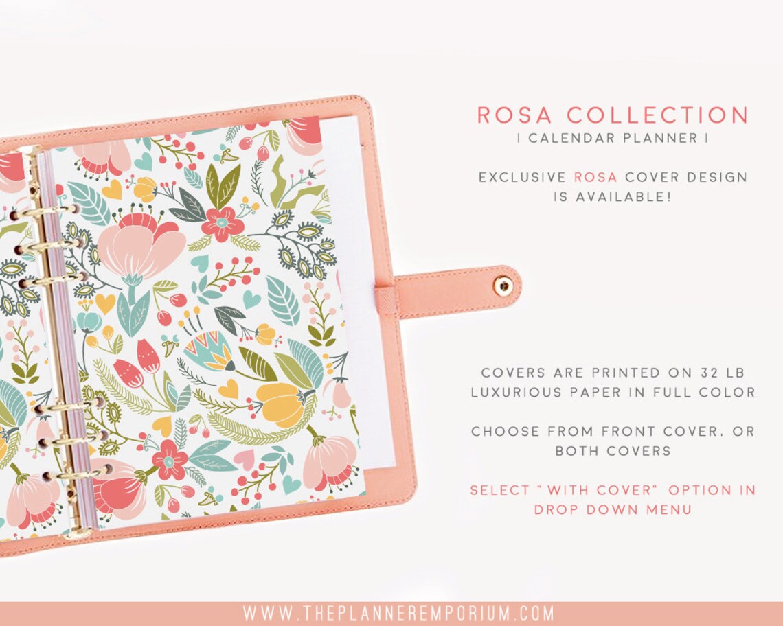 A5 Calendar Planner Inserts PRINTED ROSA Collection Etsy