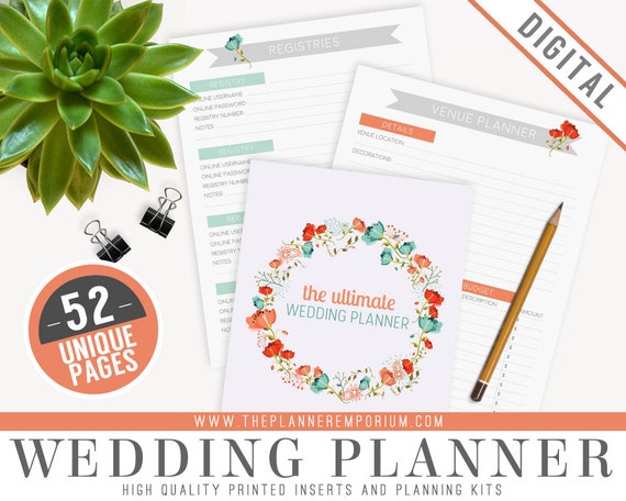 Ultimate Wedding Planner Organizer Kit Instant Download