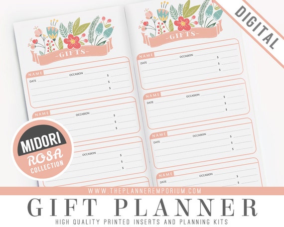 Midori Gift Planner Inserts - ROSA Collection - Midori Traveler's ...