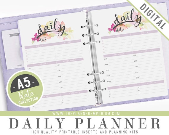 WATERCOLOR Planner Paper Fits Filofax Personal or A5 Size Planners