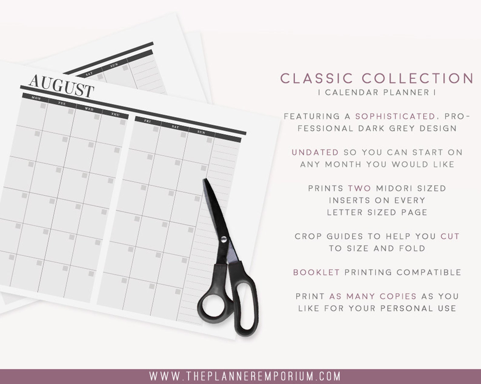 Midori Calendar Inserts CLASSIC Collection Midori Etsy