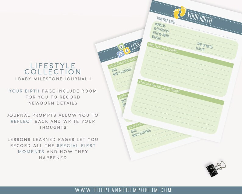 Ultimate Baby Milestones Keepsake Journal Instant Download Etsy