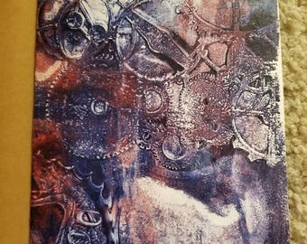Handmade Gelli-Printed Card with Envelope