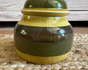Stavangerflint Honey Sugar Bowl: Inger Waage Mid Century Modern Norwegian Tableware